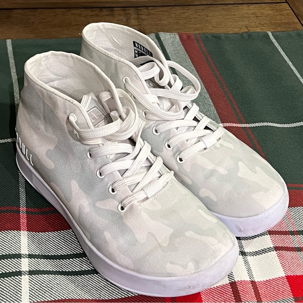 White Camouflage Women's High-Top Sneakers